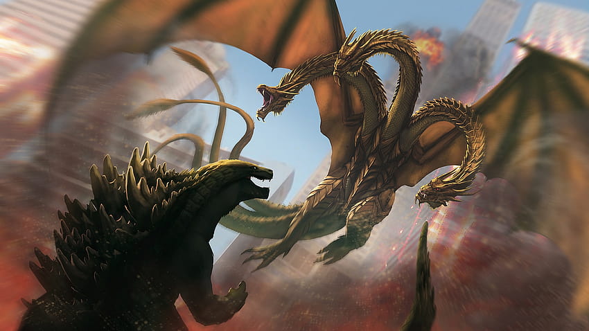 Najlepsze 7 Godzilla vs. Król Ghidorah na biodrze, godzilla kontra król Ghidorah Tapeta HD