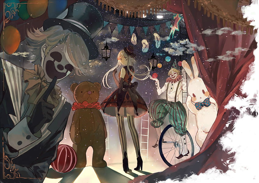 anime circus girl, anime group HD wallpaper