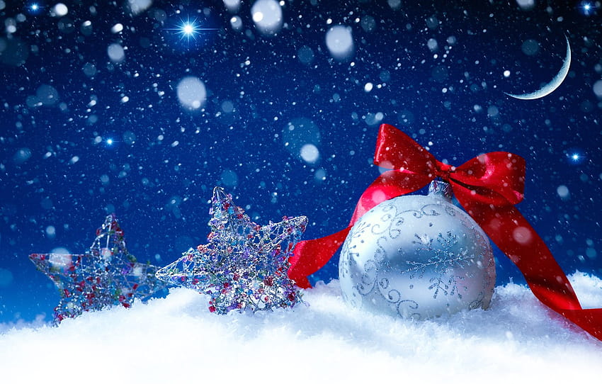 бяло, звезди, сняг, червено, модел, играчки, топка, месец, сребро, Нова година, Коледа, лък, Коледа, празници, Нова година, Коледа , раздел новый год, червено бяло и синьо Коледа HD тапет