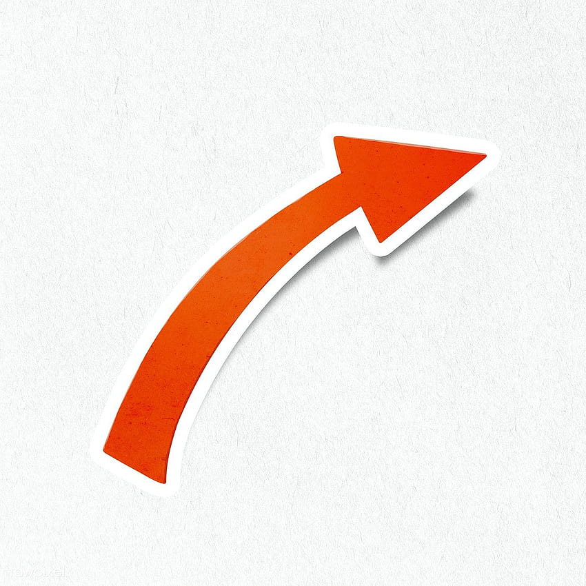 Fire orange turn right arrow sticker with white border icon, arrow symbol HD phone wallpaper