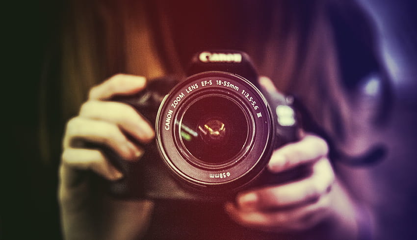 Czarno-szara lustrzanka cyfrowa firmy Nikon, vintage, graficzna, graficzna lustrzanka cyfrowa Tapeta HD