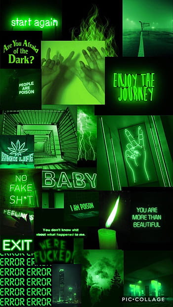 Fun fact: I found this green aesthetic tumblr grunge dark exit sign in ...