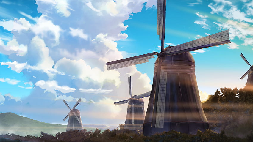 1920x1080 Windmill Anime Scenery Laptop Full , Backgrounds, and, anime scenic HD wallpaper