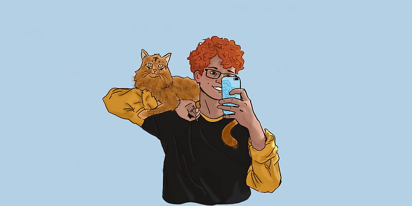 I drew Robbie with my cat and thought I could post it here, cavetown computer HD wallpaper