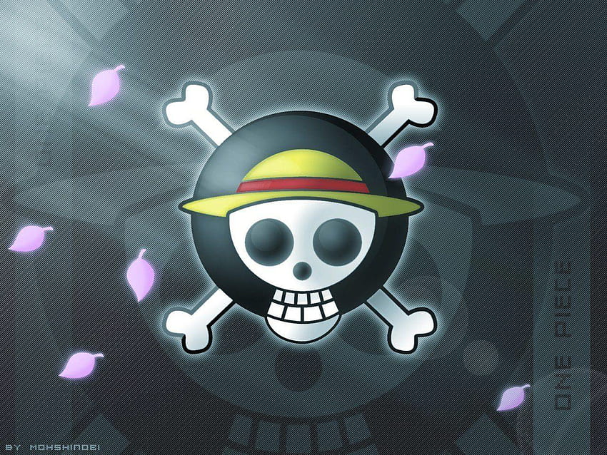 Jednoczęściowe logo, piracka flaga słomkowego kapelusza Tapeta HD