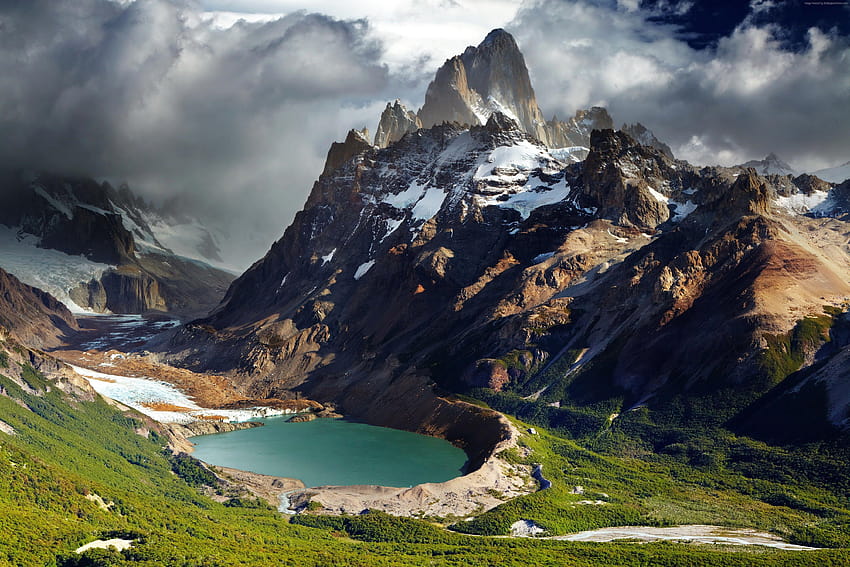 Patagonia, Argentina, mountains, lake HD wallpaper