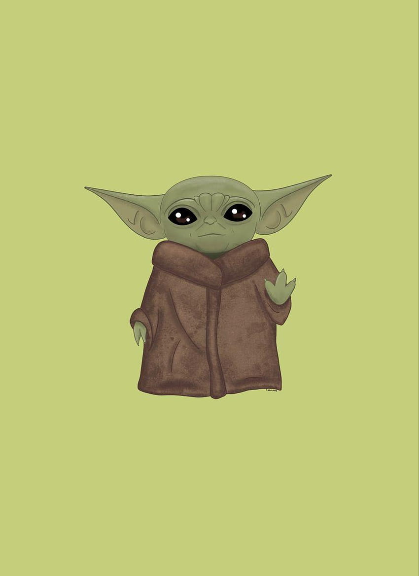 Star Wars for iPad iPhone green baby Yoda digital art, baby yoda ...