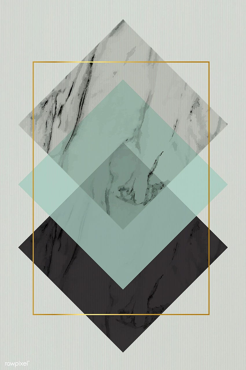 Rectangle rhombus frame design vector, geometric aesthetic HD phone wallpaper