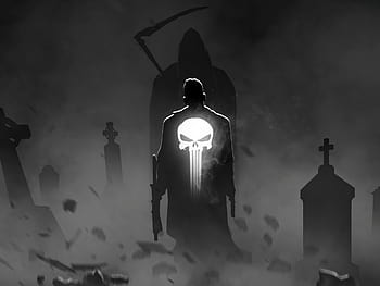 Spawn Wallpaper 4K, Skull, Punisher, Black background