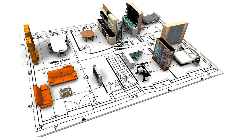 Projekt architektury, plan piętra Tapeta HD