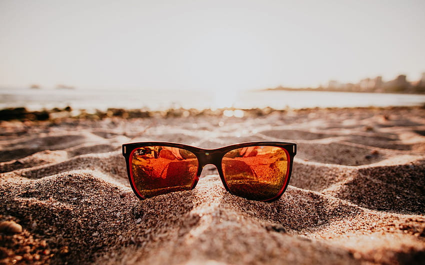 3840x2400 sunglasses, holiday, close up, summer, sand, ultra 16:10 ...