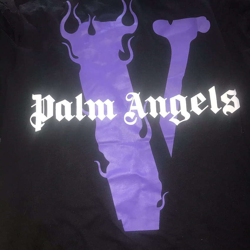 Palm angels X Vlone Тениска среден размер. Истински и..., лилав влон HD тапет за телефон