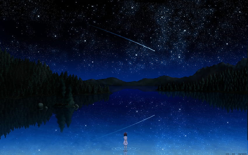 Anime Night Sky Backgrounds HD wallpaper | Pxfuel