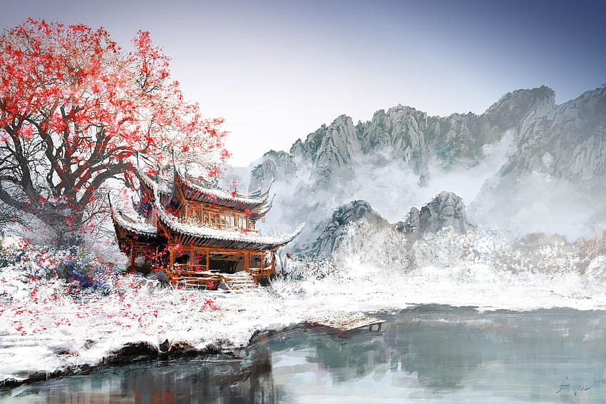 Japanese Landscape Painting, japanese painting HD wallpaper