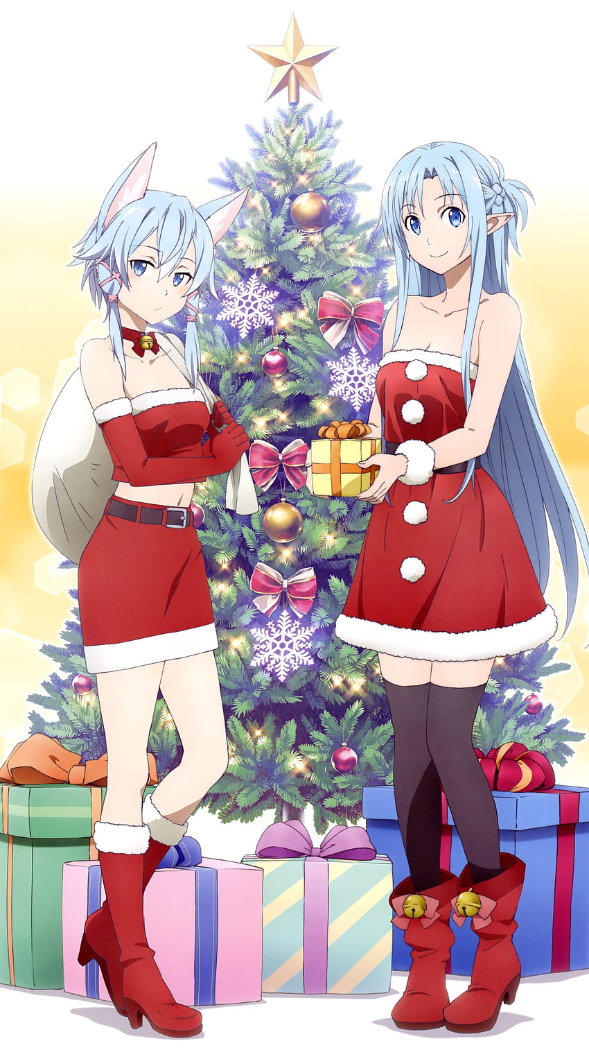 Anime de natal Asuna Yuuki Shino Asada 2160×3840 – Kawaii Mobile Papel de parede de celular HD