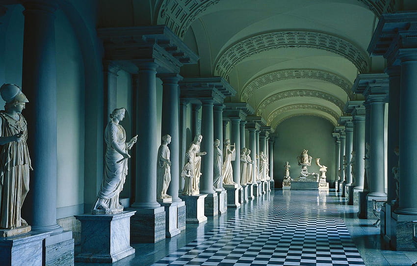 escultura, Estocolmo, Suecia, columna, Palacio Real, Museo de antigüedades de Gustav III, sección интерьер, interior del palacio fondo de pantalla