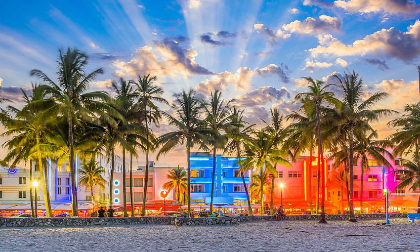 Miami Beach Florida mural, summer miami HD wallpaper