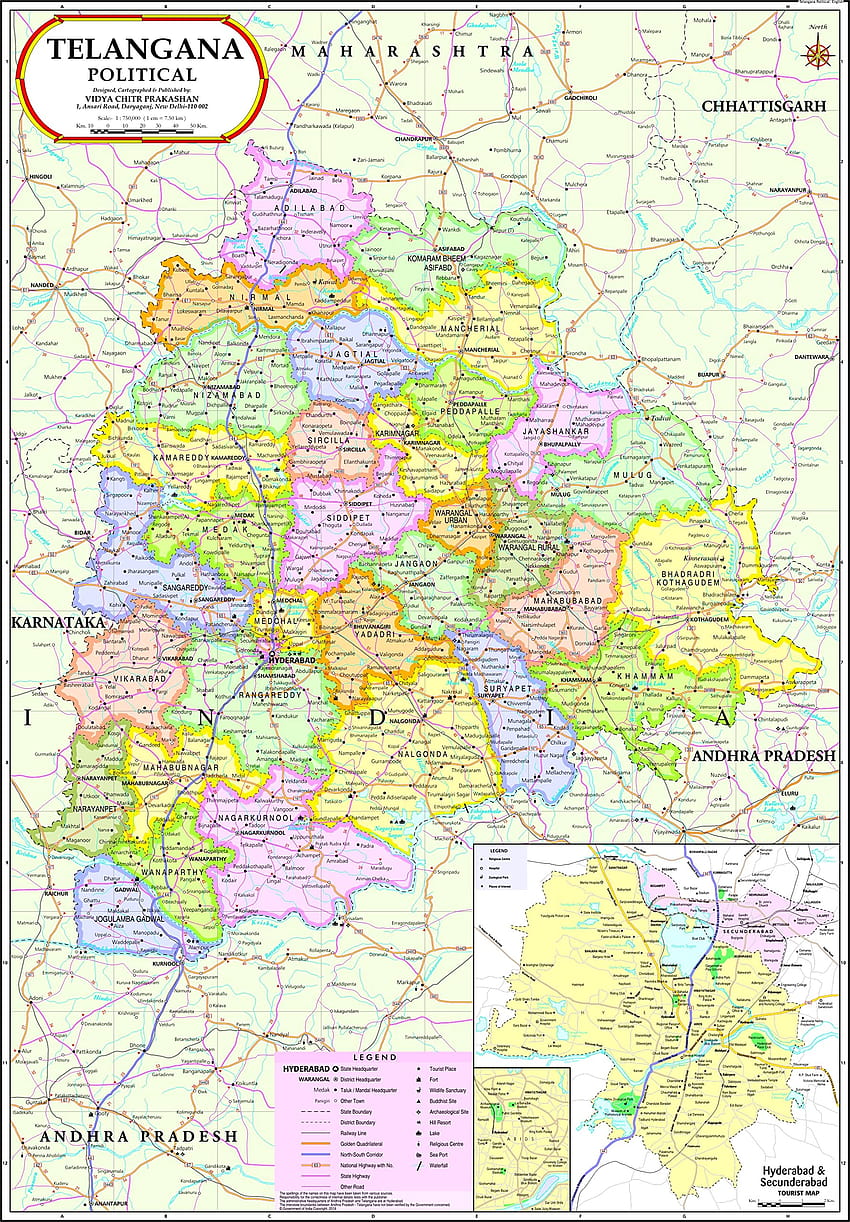 Acheter la carte Telangana, la carte Fond d'écran de téléphone HD