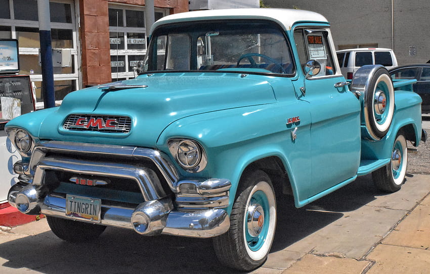 : Arizona, GMC, Eski model araba, klasik araba, Chevrolet, Kamyon, özel araba, 1956, az, ulaşım, otomobil, otomotiv dış, tampon, motorlu araç, antika araba, kamyonet, kamyonet, tam boyutlu araba, clarkdale, chevrolet görevi 1956 model pikap HD duvar kağıdı