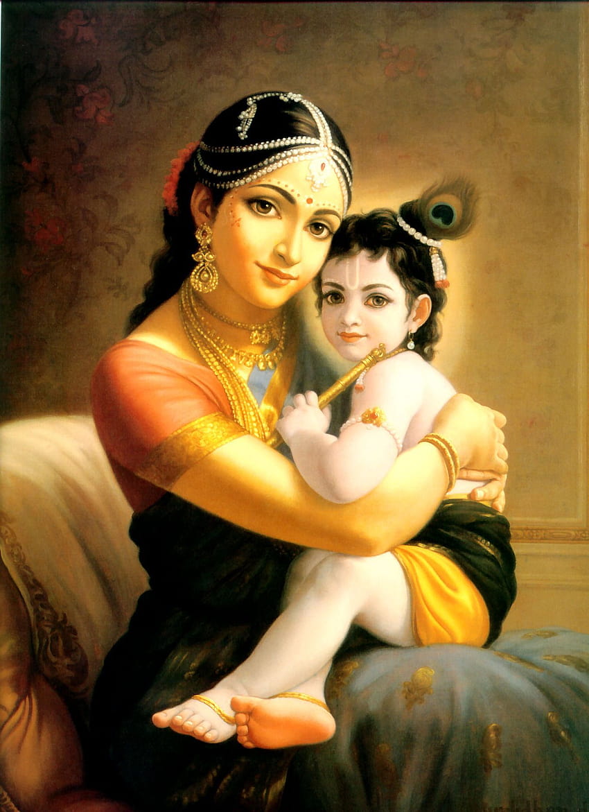 Madre Yasoda une a Krishna, yashoda fondo de pantalla del teléfono