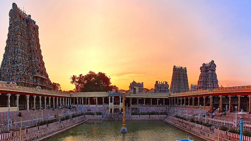 Temple Meenakshi, gopuram Fond d'écran HD