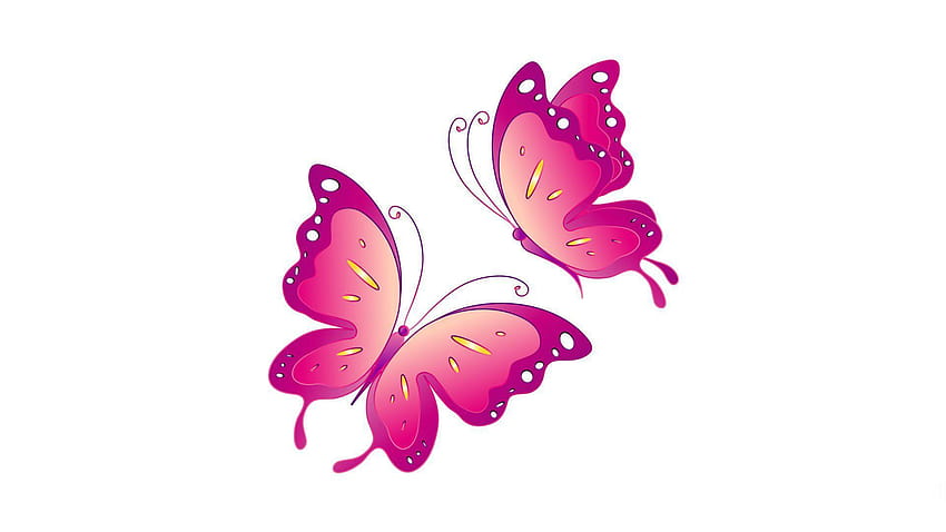 White Backgrounds Pink Butterfly, butterfly pink background white HD wallpaper