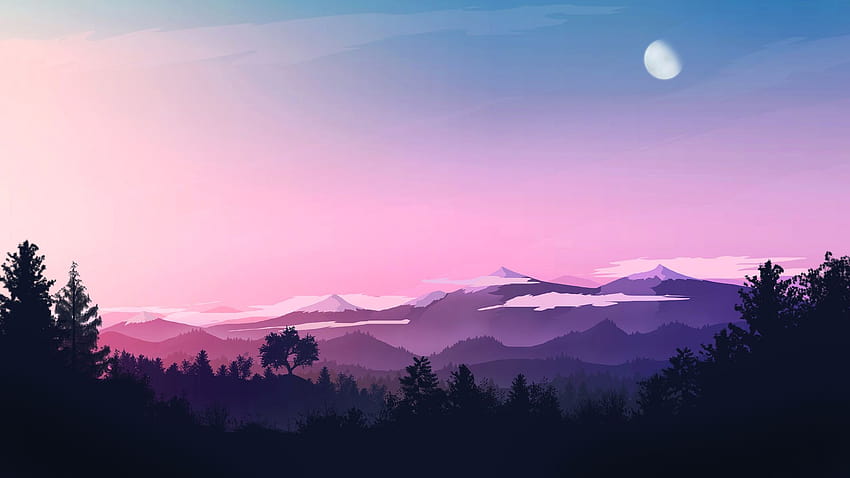1920x1080 Evening Landscape Minimal Laptop Full , Backgrounds, and ...