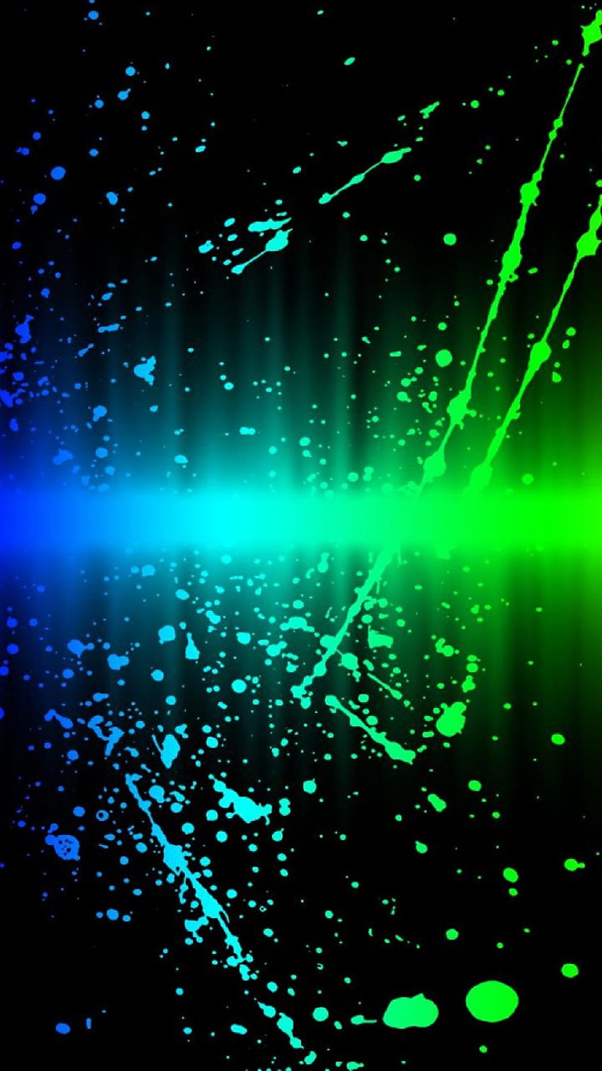 Abstrakcyjne dane dotyczące niebieskiego i zielonego neonu, turkusowy neon Tapeta na telefon HD