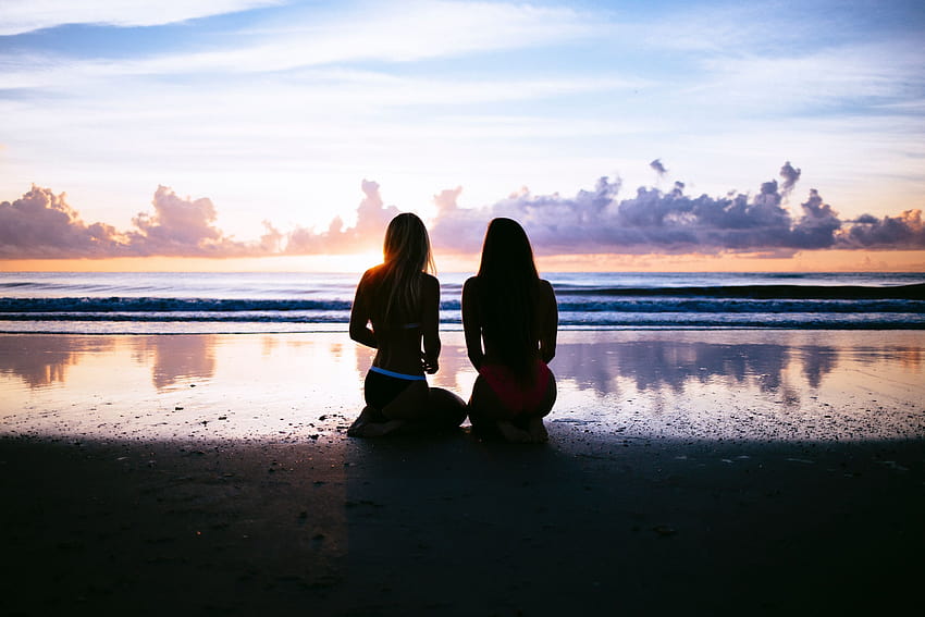 Girls, Beach, Sunset, girls sunset HD wallpaper | Pxfuel