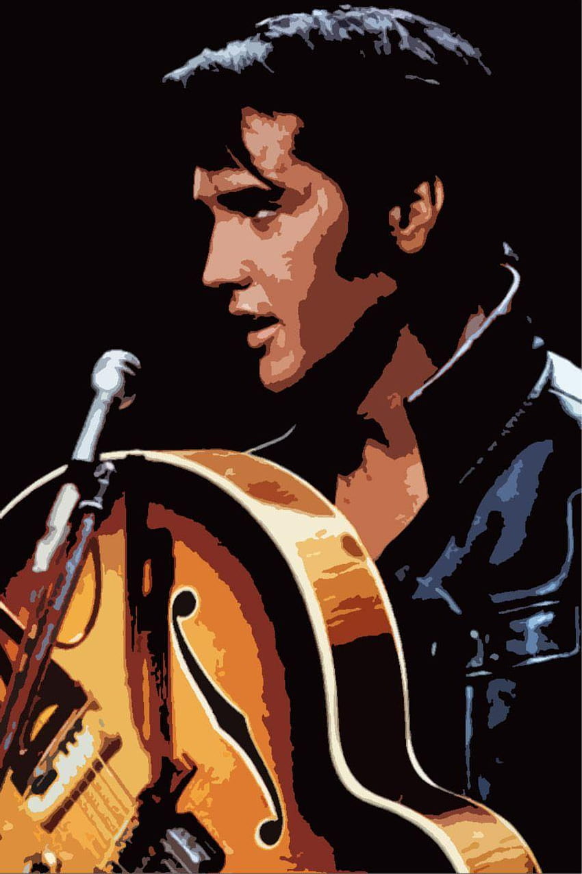 Elvis mit einem elektrischen Hollow, Elvis Presley iPhone HD-Handy-Hintergrundbild