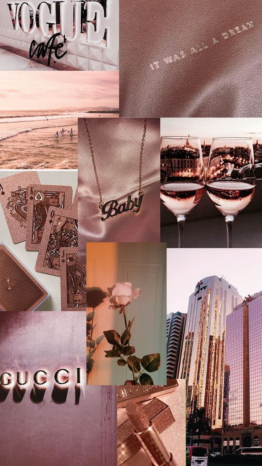 Rose gold aesthetic, rose gold collage HD phone wallpaper | Pxfuel