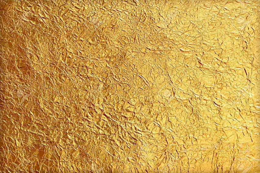 Błyszczący żółty liść Złota folia Tekstura tła , złote tła Tapeta HD