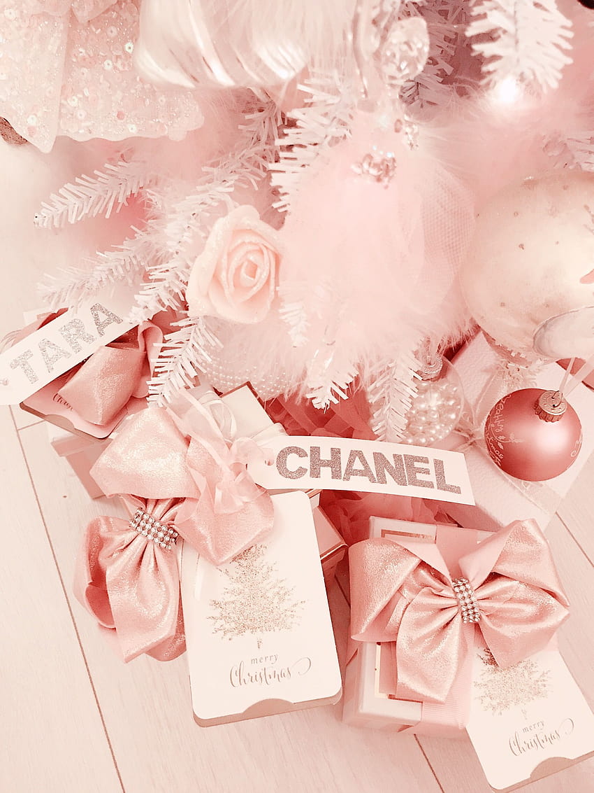 PINK CHANNEL FOR CHRISTMAS, christmas rose gold HD phone wallpaper