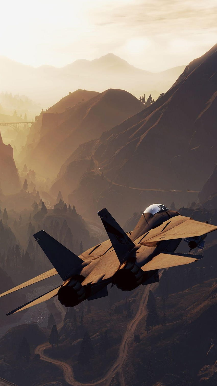 Video Game Grand Theft Auto V Grand Theft Auto Mountain, fighter jet mobiles HD phone wallpaper