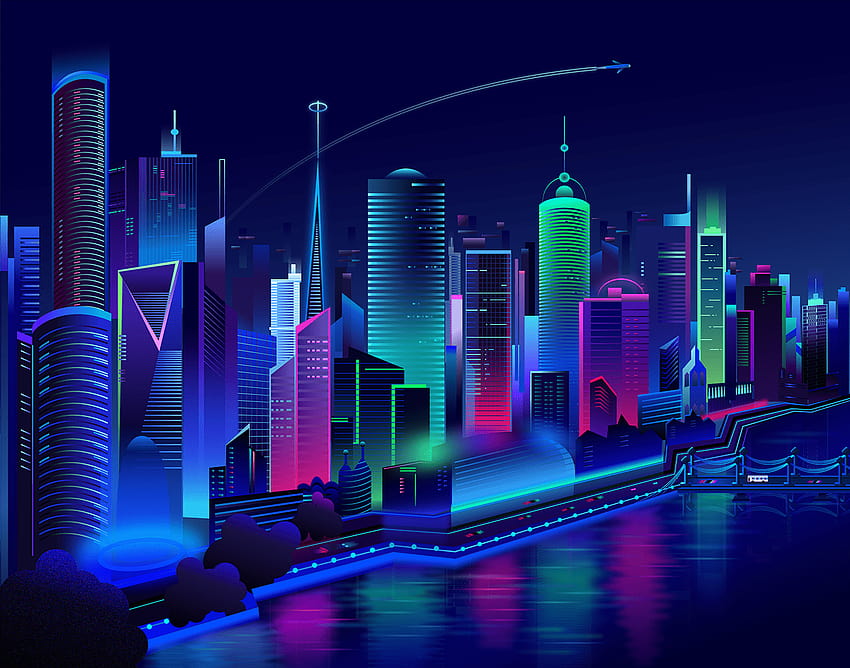 Arte vectorial de la ciudad en Behance, vector fondo de pantalla
