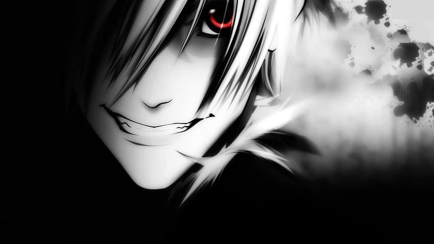 Weißer Anime, Anime-Fake-Lächeln HD-Hintergrundbild
