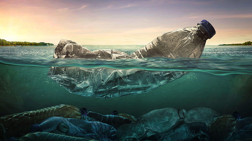プラスチック汚染、海洋汚染 高画質の壁紙