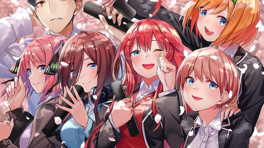 Eu fiz o novo dos quíntuplos como noivas misturando as quatro capas:  5ToubunNoHanayome, 5 toubun no hanayome papel de parede HD