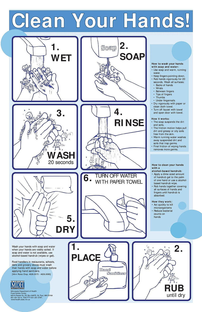 измиване на ръцете плакат за хигиена почистете ръцете си плакат за измиване на ръце, миене на ръце HD тапет за телефон