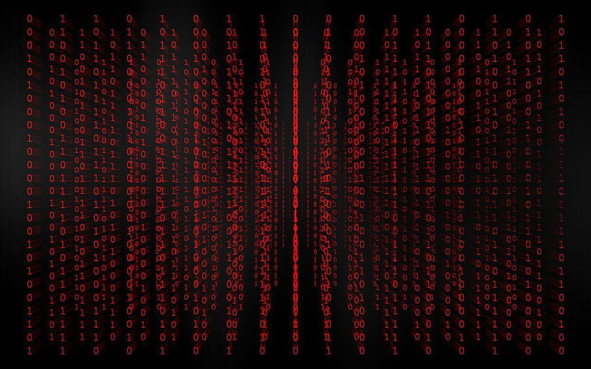 Datos de código binario, matriz roja fondo de pantalla