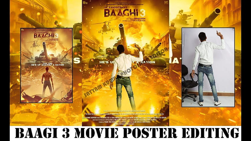 Baaghi 3 movie poster editing in hop tutoiral VS PicArt Editing HD wallpaper