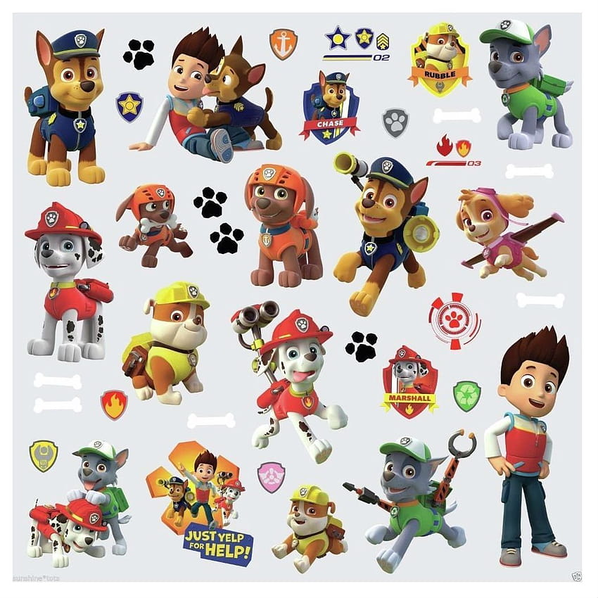 Paw Patrol Figures Wall Decals Zuma Rocky Skye Chase Marshall Rubble Stickers, Transform your room with this paw patrol wall stickers. These are high quality.., By Unbranded, paw patrol zuma HD phone wallpaper