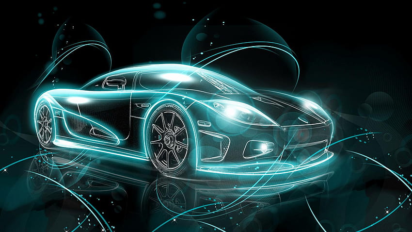 Neon Black Racing Car Ultra ~ ローダー、レーシングカーの美学 高画質の壁紙