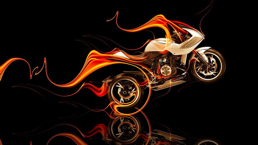 Suzuki Recursion Side Fire Abstract Bike 2014, moto antincendio Sfondo HD