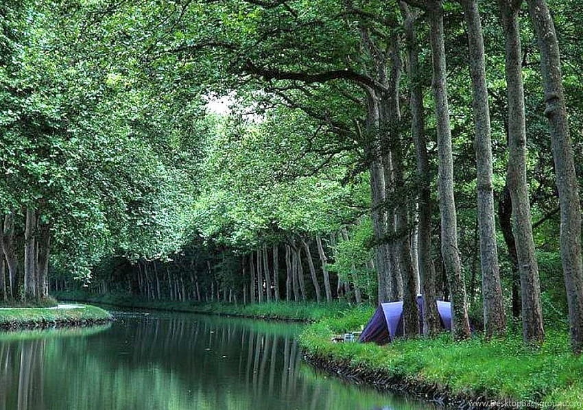 Camping Along Canal Du Midi Castelnaudary France 409662 ... Backgrounds HD wallpaper