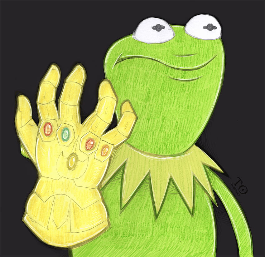 Kermit con el Guantelete del Infinito, memes de kermit la rana fondo de pantalla