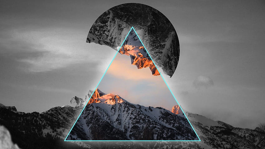 Pegunungan Geometrik, geometri Wallpaper HD