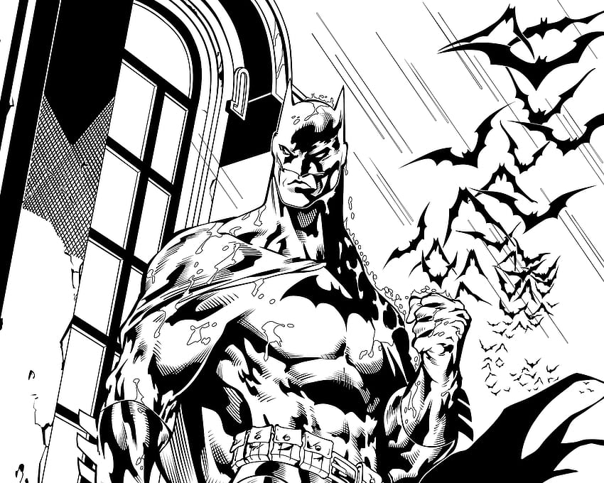 Batman Drawing, batman black and white HD wallpaper | Pxfuel