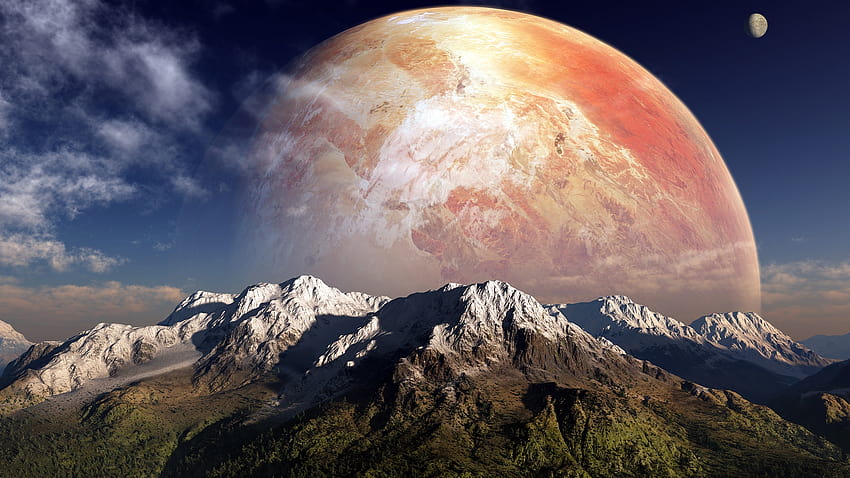 1920x1080 gas giant red front view mountain, Backgrounds HD wallpaper