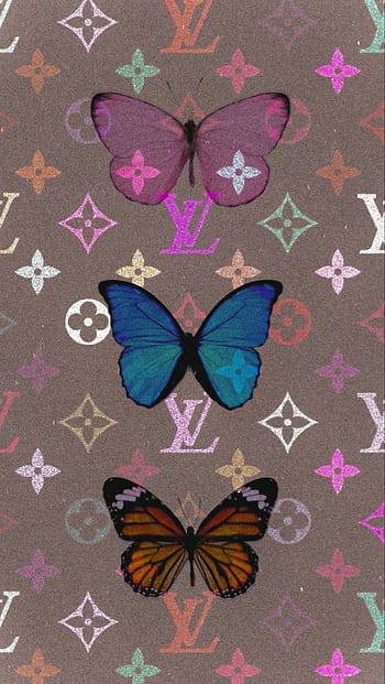 Download Pink Y2K Louis Vuitton With Butterflies Background